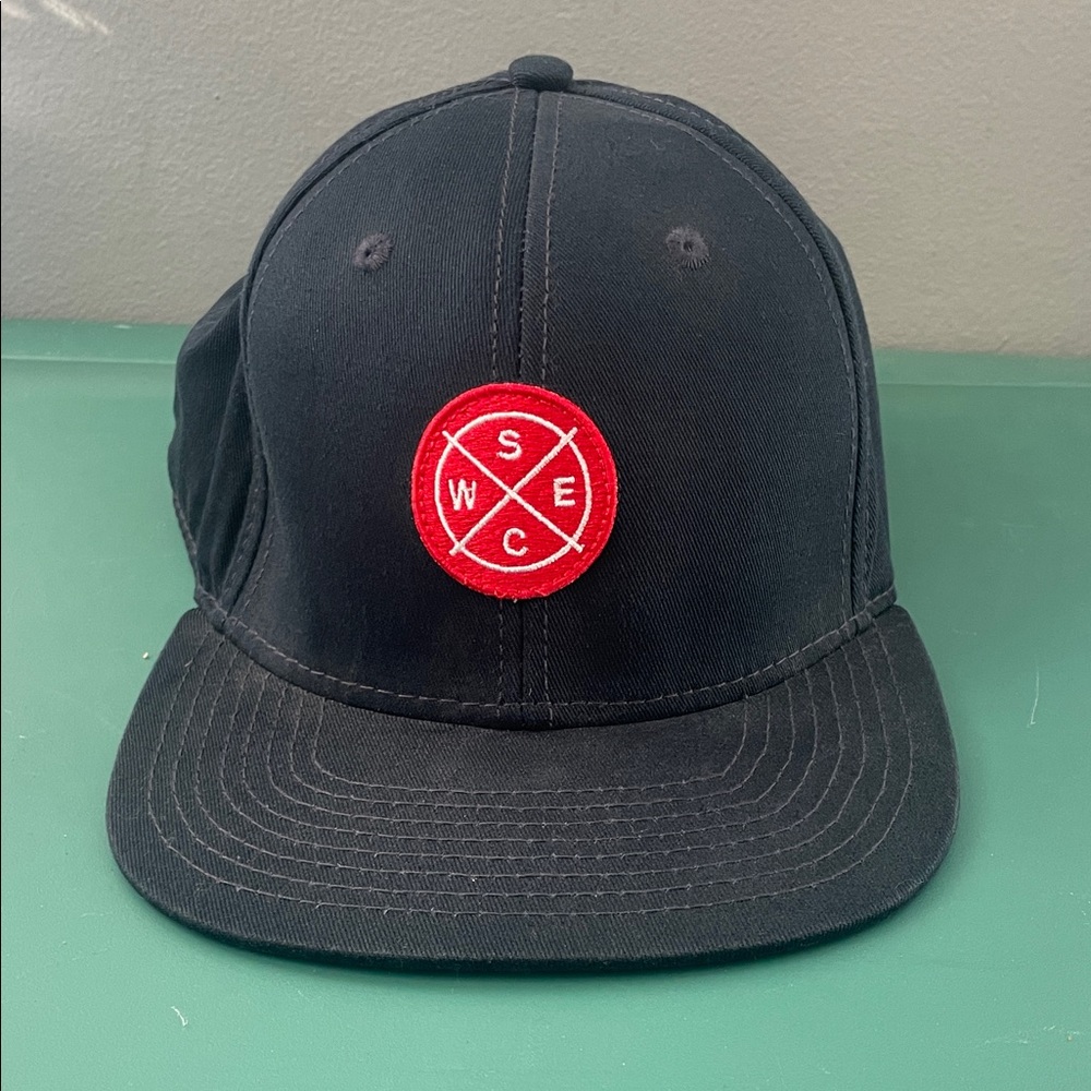 WeSC Navy Red Patch One size fits most SnapBack cap hat cotton street casual